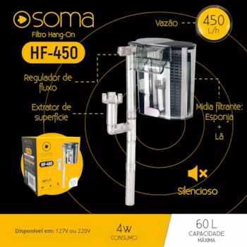 FILTRO EXT HANG-ON SOMA HF-450 - 450L/H 4W 220V
